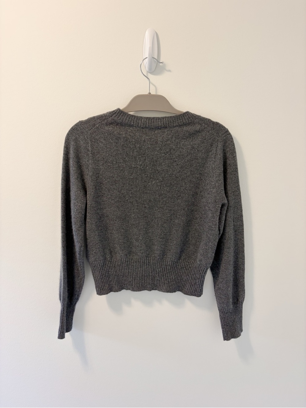 J Crew Cashmere Shrunken Cropped Fit Sweater Grey Women's - Picture 3 of 4